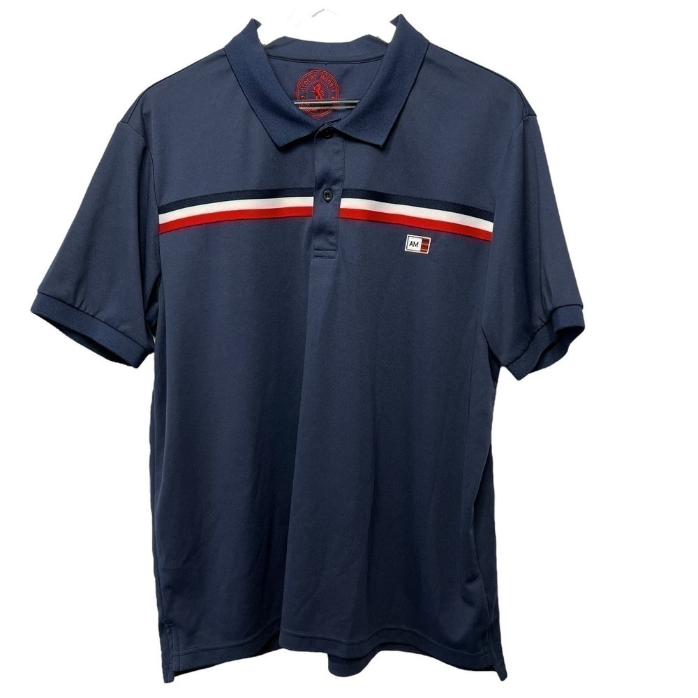 Albert Morris Comfort Men's Polo Navy, White and Red Size XL